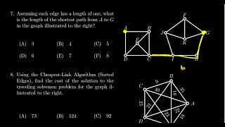 Math 1030, Exam 1 - Question 7 (Shortest Path)