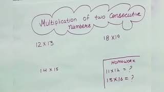 Multiplication of two consecutive numbers | Maths easy tricks | basic maths