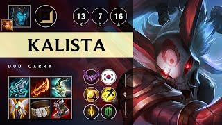 Kalista ADC vs Corki: Quadra Kill, Unstoppable - KR Master Patch 14.22