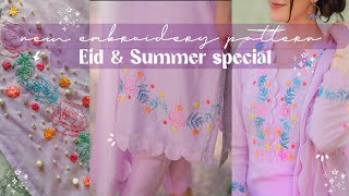 Neck and Daman embroidery design✨beads embroidery design🤍Eid & Summer special