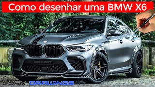 🔴 Como desenhar um carro BMW X6 (Passo a passo em tempo real)