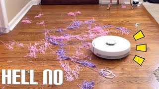 Silly String Challenge VS Robot Vacuums - Only ONE Roomba will stand!!!