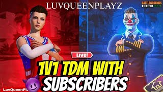 1v1 STREAK MATCH | 1v1 TDM | CUSTOM ROOM | BGMI LIVE | LuvQueenPlayz is Live #tdm1v1live #1v1tdm