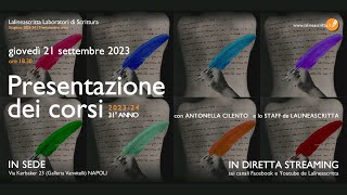 Presentazione corsi Lalineascritta 2023-2024 / Trentunesimo anno