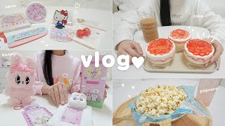 【vlog】ちょっぴり贅沢なおやつを食べた日 | 学生の休日 イチゴのデザート セリア エスターバニー