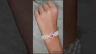 DIY brace aalet making tutorial 💡💡#braceletmaking #beadsbracelet #youtubeshorts @geetacraftstitching