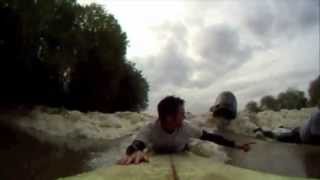 Barrel on the bore Surfing the Severn Bore.