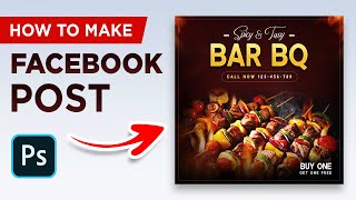 Design Bar BQ Facebook Poster Design in Photoshop | Urdu Hindi Tutorial