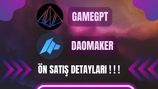 Büyük potansiyelli GameGPT projesi ve  Duel token ön satışı I DaoMaker ön satışlarını inceliyoruz