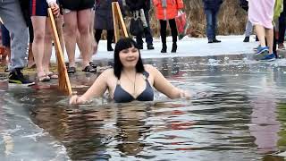 Russian Epiphany Jumping in ice hole