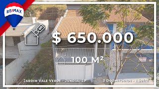 Sobrado com 3 dormitórios à venda, 100 m² por R$ 650.000,00 - Jardim Vale Verde - Jundiaí/SP