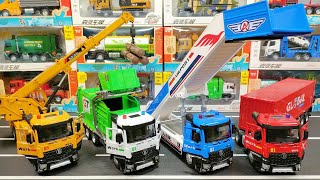 Collection Of Diecast Trucks For Crane Truck, Garbage Truck, Passenger Stair Truck, Container Truck