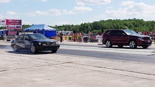 Jeep Grand Cherokee 6.1 Kompressor vs Audi S4 C4 2.2TQ 1/4 mile drag race