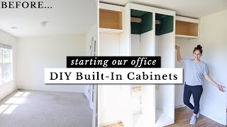 Starting our DIY Built in Office Cabinets | Office Makeover Part 2