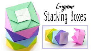 Origami Stacking Boxes Tutorial - DIY - Paper Kawaii