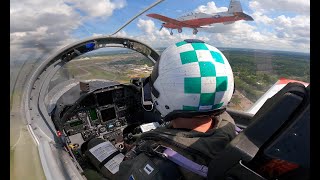 4K AVIATION B-ROLL - US Navy T-6A “Texan II” section missed approach, 09Aug23