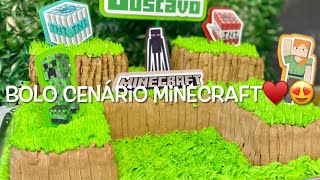 BOLO CENÁRIO MINECRAFT - Bolo quadrado 😱♥️😍