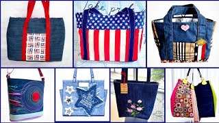 Most Beautiful Denim Handmade Recycled Tote Bags ideas 2024