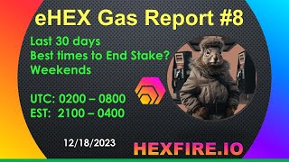 eHEX End Miner Gas Report # 8 December 2023