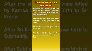 Children of Vasudev and Devaki #astrology #krishna  #puranam #hinduscripture #hindupuranas