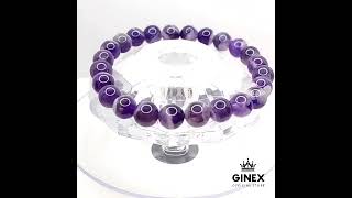 Natural Amethyst Stone Quartz Crystal Bracelet gelang tangan kristal biru Present gift hadiah (8MM)