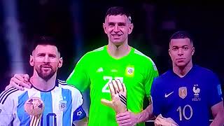 Messi, Martinez and Mbappe with the awards.#shorts