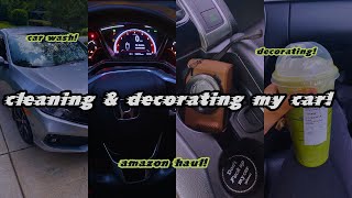 Deep Cleaning my MESSY Car! *clean + decorate my car with me* | this will motivate you to clean