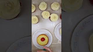 Coring, Frosting, and Filling a Jumbo Vanilla Cupcake with Vanilla Buttercream and a Strawberry!