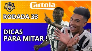 Rodada #33 DO CARTOLA FC 2024: DICAS|ESCALAÇÃO TIME PRINCIPAL#cartolafc #cartola #futebol