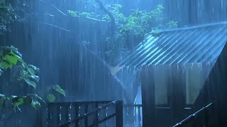 Beat Insomnia with Heavy Rain and Deep Thunder Sounds - Torrential Rain Sounds for Sleeping, Healing