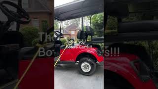 The Krimson Kruiser arrived. Thank you Botero Carts in Charlotte, NC #golfcarts #