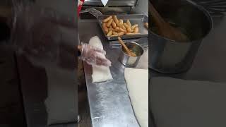 The Process Of Frying Snacks