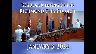 Regular Meeting of the Richmond City Council on January 3, 2024