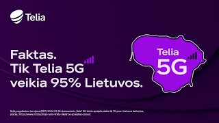 Faktas. Tik Telia 5G veikia 95% Lietuvos.