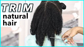 Trim NATURAL HAIR without HEAT! (very detailed)