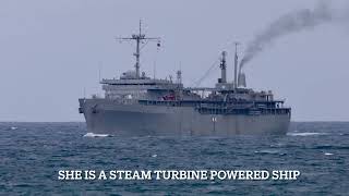 Submarine Tender USS Emory S Land inbound to Melbourne seen at Point Lonsdale, Victoria, Australia.