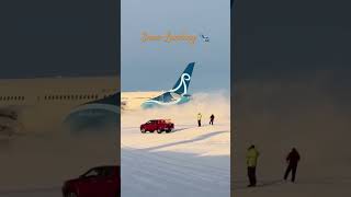 Snow Landing - Skilled #pilot. #travel #airplane #NORSE #winter #snowlanding