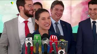 12/7/2023 Governadora de Pernambuco, Raquel Lyra fala após reunião com Lula e presidente da Caixa