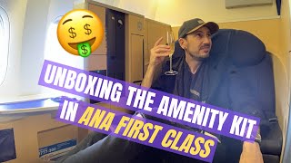 BALLER FLIGHT   Unboxing the First Class Ameities — ANA 777 to Tokyo