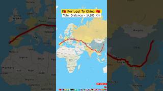 Geography Challenge: Portugal to China Without Touching Water By Walk #shorts #geography  #viral