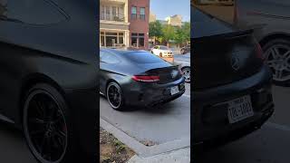 blacked out Mercedes-Benz AMG C 63 #car #automobile #cars #racing