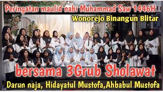 Hadrah 3Grub sholawat di Wonorejo Binangun Blitar memperingati Maulid Nabi Muhammad Saw 1446H