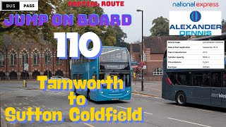 🚌🌆Bus Route 110 from Tamworth to Sutton Coldfield | Essential Commute | Midlands Transit 🚍