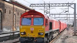 DB Schenker Class 66 66124 passing through Southall 9th February 2019