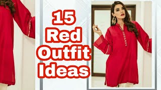 15 Red Outfit Ideas / Dress Designing Ideas / Red Suits / Red Dress / Color contrast ideas