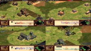 AOE2HD: 2v2 PrO aOe vs Random- split screen perspectives