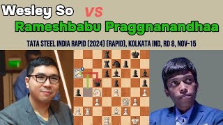 Epic Battle: Wesley So vs. Praggnanandhaa Rameshbabu - Tata Steel India Rapid 2024 🎉