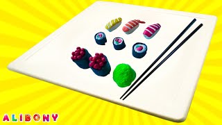 sushi and rolls #plastilina #sushi #rolls суши и роллы из пластилина