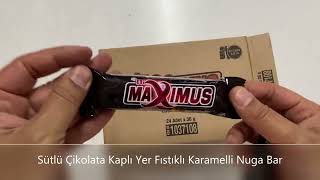 Eti Maximus Sütlü Çikolata Kaplı Yer Fıstıklı Karamelli Nuga Bar 36 gr x 24 Adet