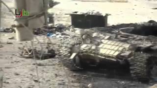 Syria   Assad Tank Wreckage in Daraya Streets Bears Witness to Heavy Clashes 3 13 13 Damascus   Kopy